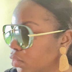 Green Aviator Sunglasses 