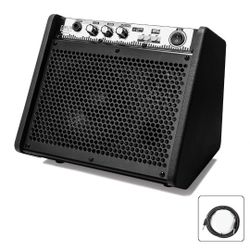 Coolmusic DM20 20W Bluetooth Personal Monitor Amplifier Electric Drum Amplifier Speaker,Keyboard Speaker with USB Interface(Including E-Drum Noise-Red