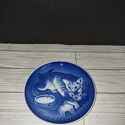 B&G Copenhagen Porcelain Denmark Mors Dag 1971 Mother’s Day Cat Kitten Plate 6’