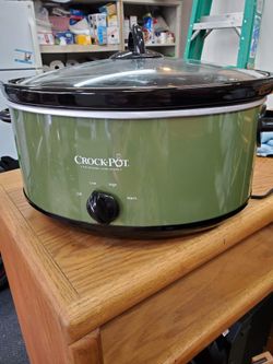 Green Crock Pot slow-cooker with Bible