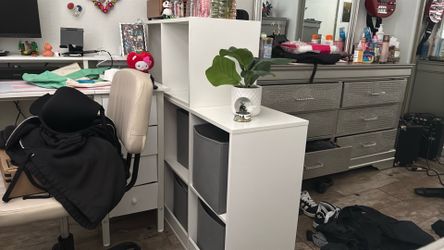 White shelves