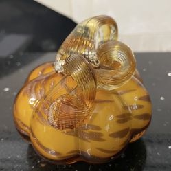 Hand Blown Glass Pumpkins 3.5”x 2.5”