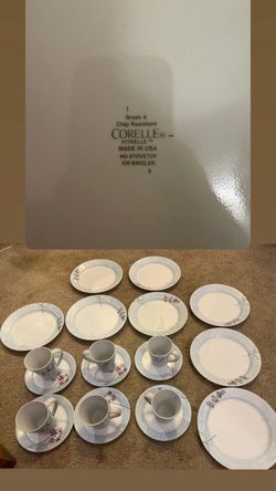 20 Piece Porcelain Kitchen Dinnerware Set with Plates Mugs / break resistant China dishware / kitchen set   8 big plates  6 mugs with 6 plates .   I