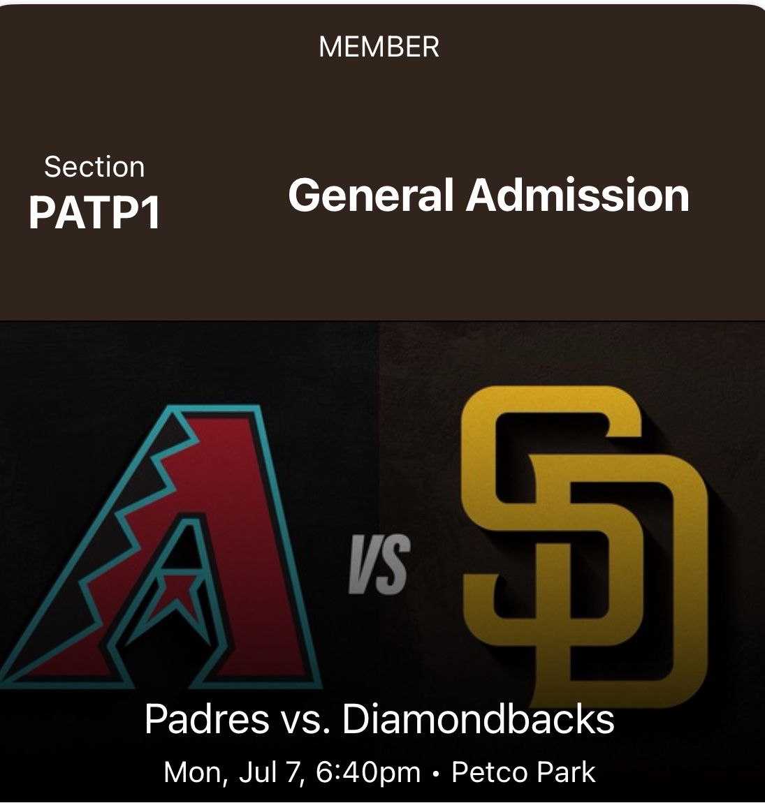 Padres vs Arizona Diamondbacks 7/7