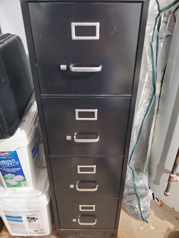 Filing cabinet black 4 tier drawers
