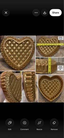 VTG Copper-colored Heart-shape pan