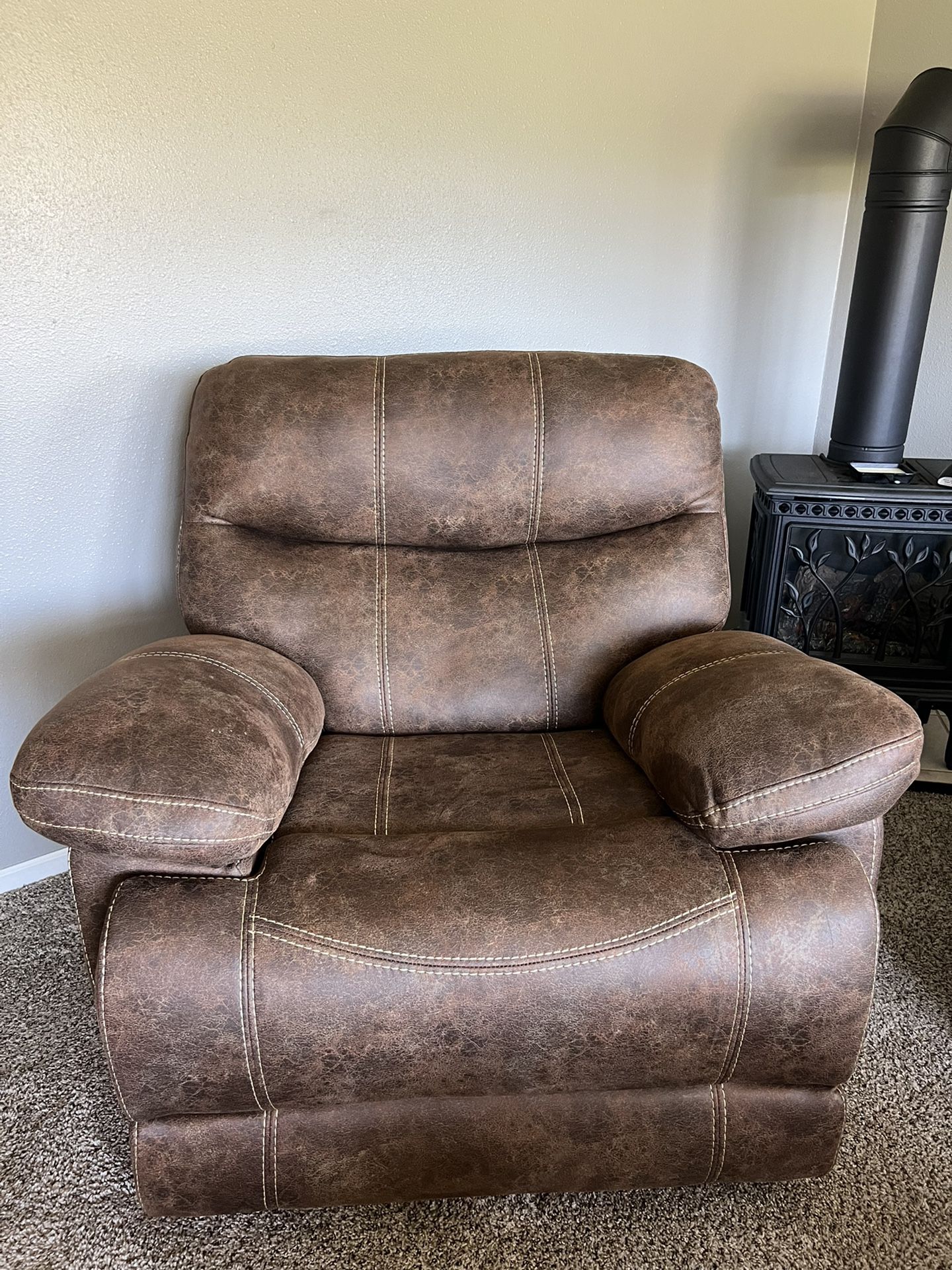 Wide Leather Recliner  