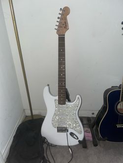 Squier Strat Electric Guitar — White — Works Great