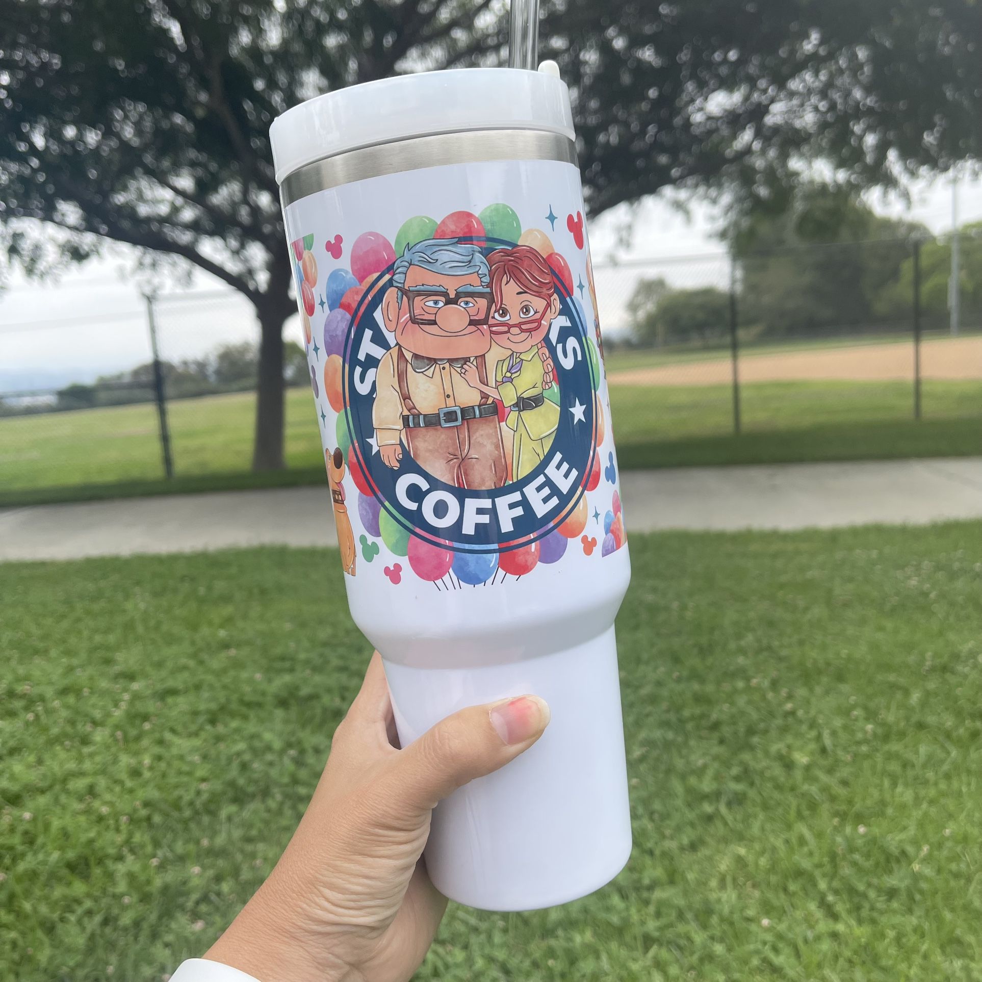Disney Carl and Ellie 40 oz Double-wall vacuum insulation Tumbler with straw.  Brand new. 2nd generation comes with rotating cover with three positions  for Sale in Rowland Heights, CA - OfferUp