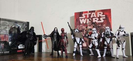 Star Wars Black Series Mafex Darth Vader Kreel misty scar mic