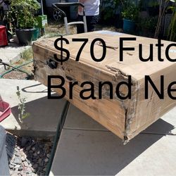 $70 brand New Futon,  Gray Linen fabric