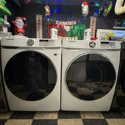 Samsung Front Load Washer And Dryer Set In White