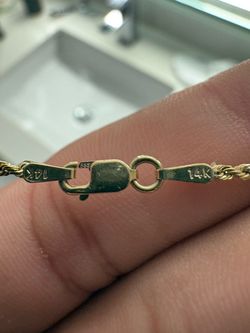 14K Gold Rope Chain Necklace