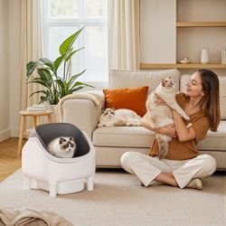 Cat Litter, Open-Top Automatic Cat Litter Box - Self-Cleaning with Smart Gravity Sensor, NEW