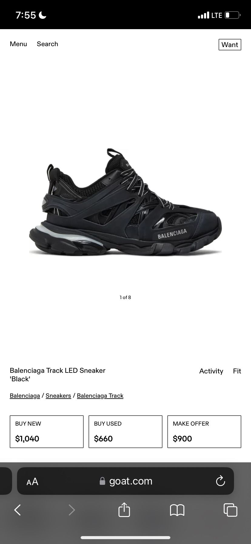 Balenciaga Track LED Sneaker 'Black'