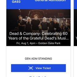 Dead And Co And Billy Strings Tickets Friday