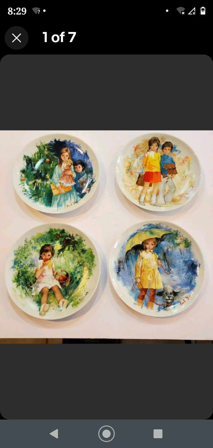 Vintage Paul Durand- France- Children Of Durand Collector Plates Set Of 4 