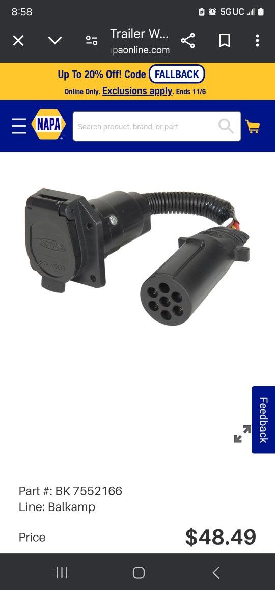 7 Round To 7 Blade Trailer Connector Adapter
