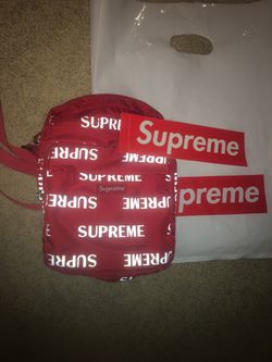 Supreme Reflective Shoulder Bag with Supreme sticker