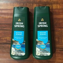 Irish Spring ACTIVE SCRUB Moisturizing Face + Body Wash: 20 oz Each (2 For $8)