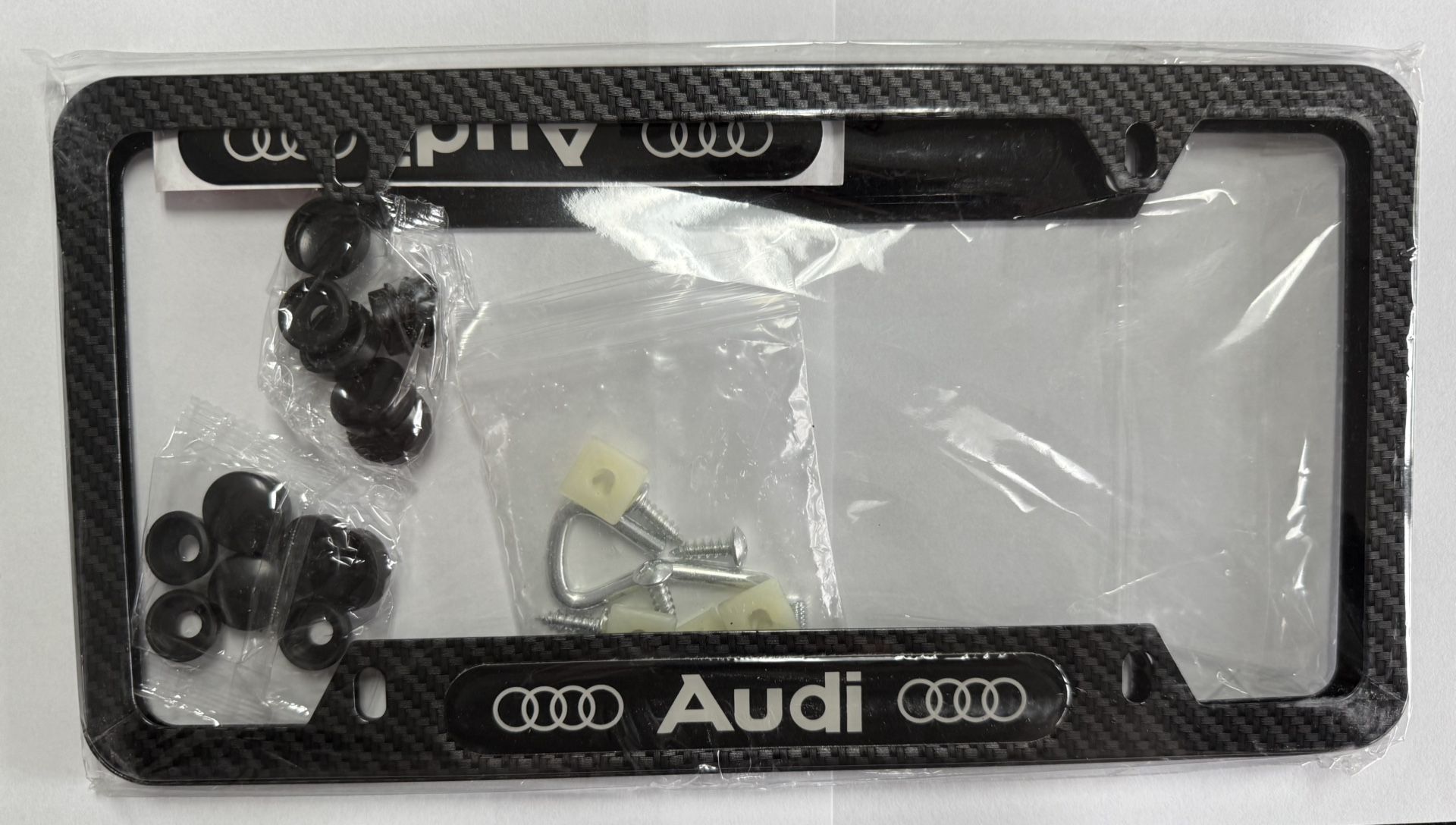 2 Pcs Carbon Fiber License Plate Frame For Audi