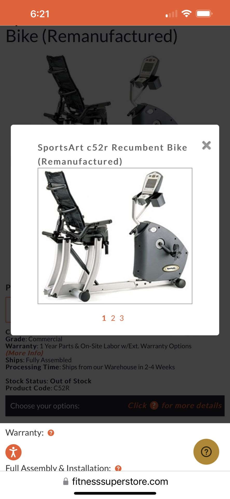SportsArt C520R Recumbent Bicycle -like New