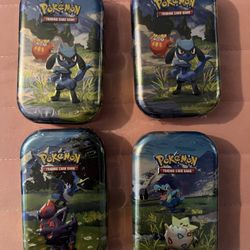 4 Lot - Pokemon TCG: Mega Evolution Ascended Heroes Mini Tins SEALED IN HAND