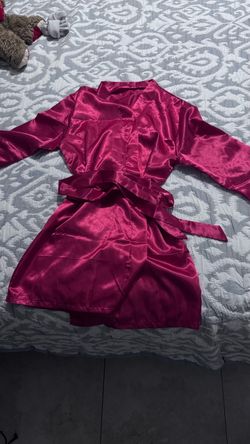 Satin Robe with Belt – Magenta
