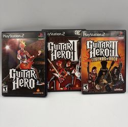 Guitar Hero PS2 Lot Of 3 Games- 1, 2, And 3