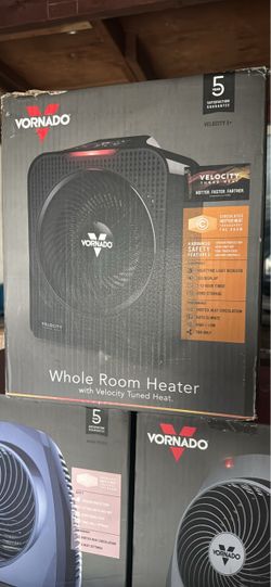 Forced Air Velocity 5 Whole Room • 1500-Watt 5118 BTU Electric Space Fan Electric Heater Furnace, Black