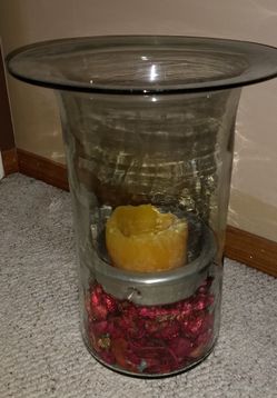 Large glass candle holder