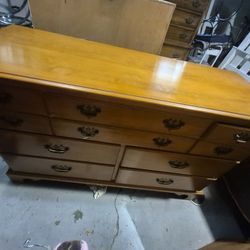 Heavy, Wide, 10 Drawer Dresser With Mirror 