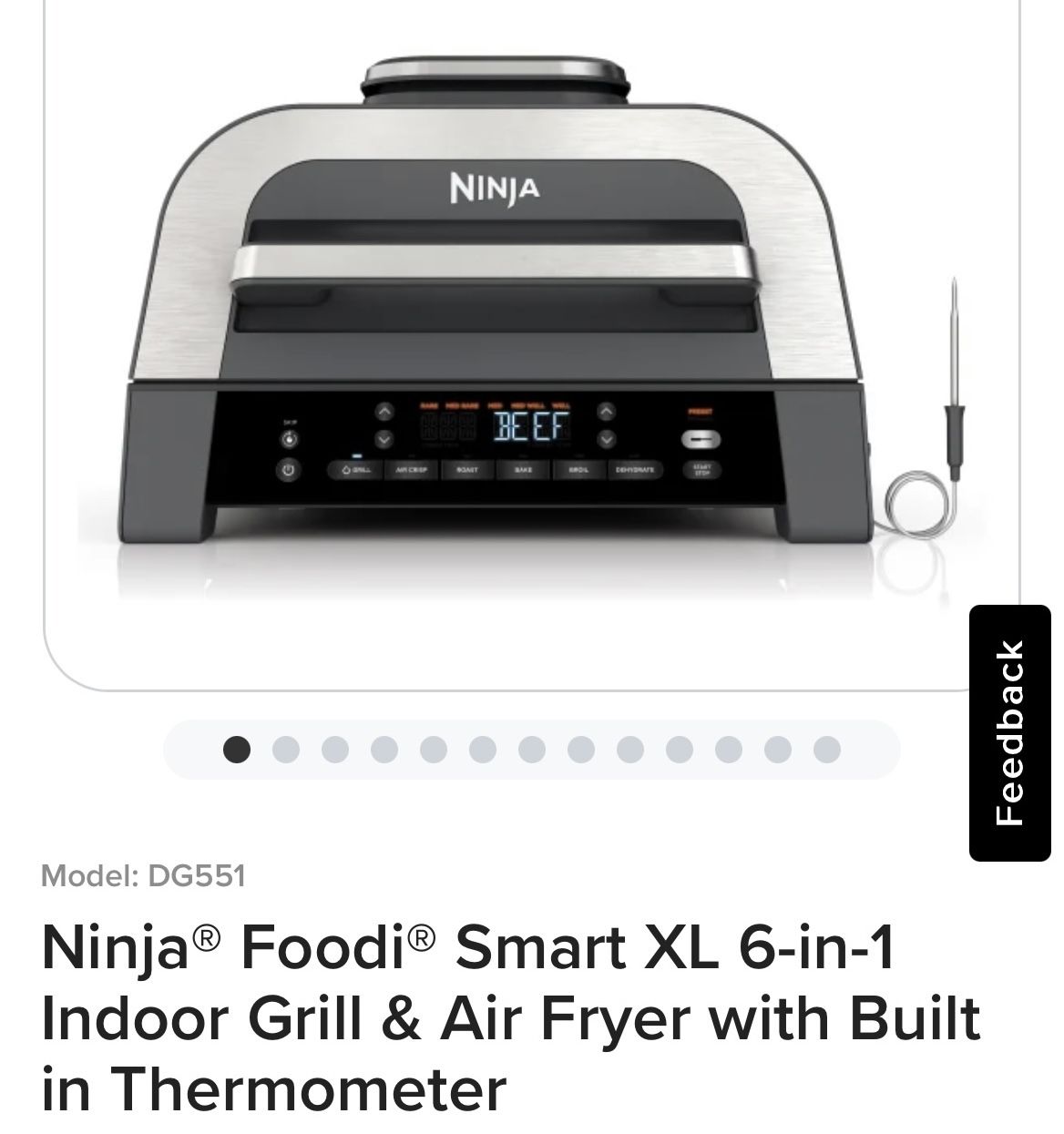 Ninja® Foodi® Smart XL 6-in-1 Indoor Grill & Air Fryer with Built In Thermometer For Sale!