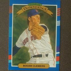 1990 Donruss Roger Clemens Boston Red Sox #9 Diamond Kings Pitcher Baseball Card Vintage Collectible Sports MLB