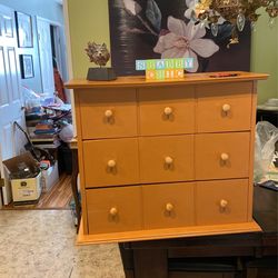Vintage Wood Small 3 Drawer Table Top Storage Drawer 