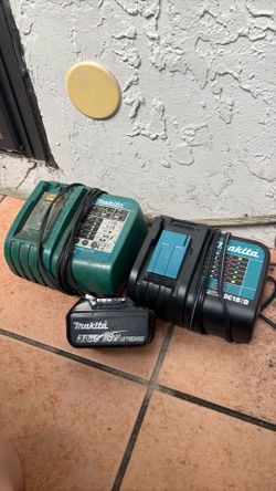 (2) 18v makita battery chargers and (1) 18 v battery