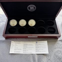 BRADFORD EXCHANGE: Presidential Veterans, 99.9% silver plate 3/10