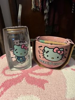 Hello Kitty Frankenstein Bowl And Cup Set