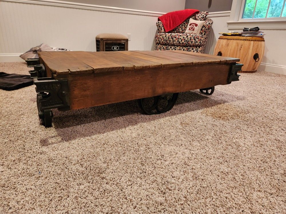 Antique Railroad Cart Coffee Table