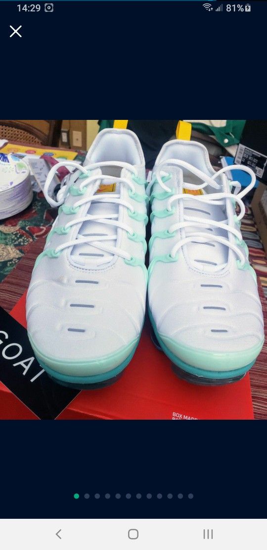 Nike Air Vapormax Plus White Siren Red Mint Foam DQ7645-100 (Size: 10.5 US)