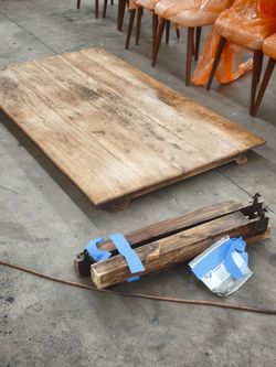 Rustic Wood Dining Table Disassembled
