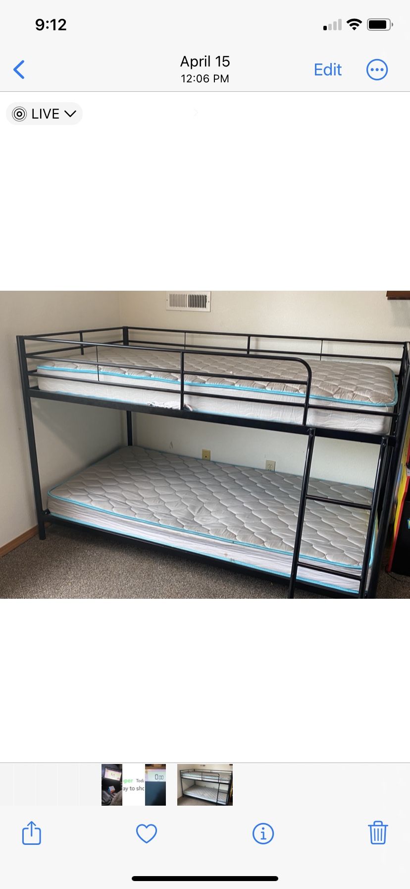 Bunk Bed Frame With Mattress