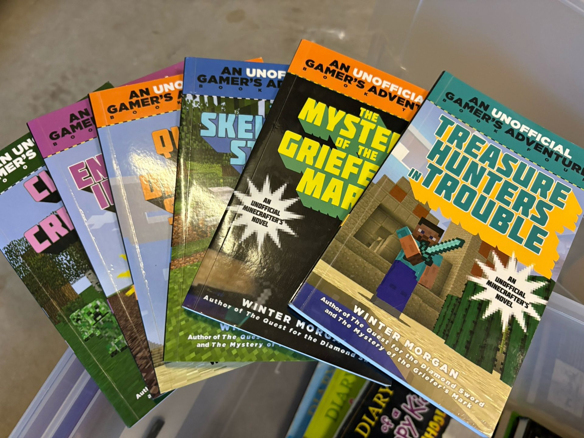 Six Paperback Books, Unofficial Gamers Adventure Minecraft