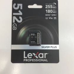 Lexar Pro Silver Plus SD Card V30 512gb Brand New