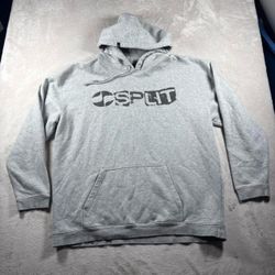 Vintage Split Skateboards Hoodie Men's XL Gray Oversized Y2K Skater Baggy #2842