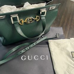 Gucci Top Handle Bag Green Leather