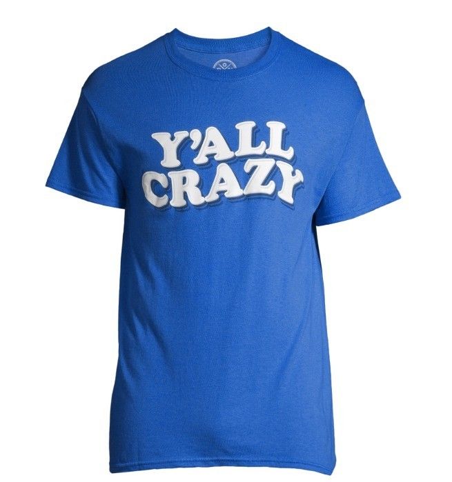 New Men's Graphic T-shirt Ya'll Crazy Large
