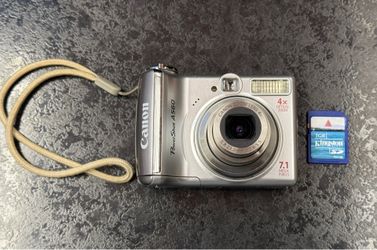 Canon PowerShot A560 7.1MP Digital Camera Silver 4x Optical Zoom Tested w/ 1GB SD