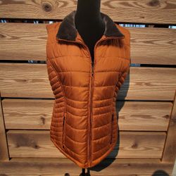 Women's Quilted Vest - Orange (Size Large)