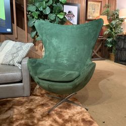 ARHAUS Green Adjustable Wing Back Chair